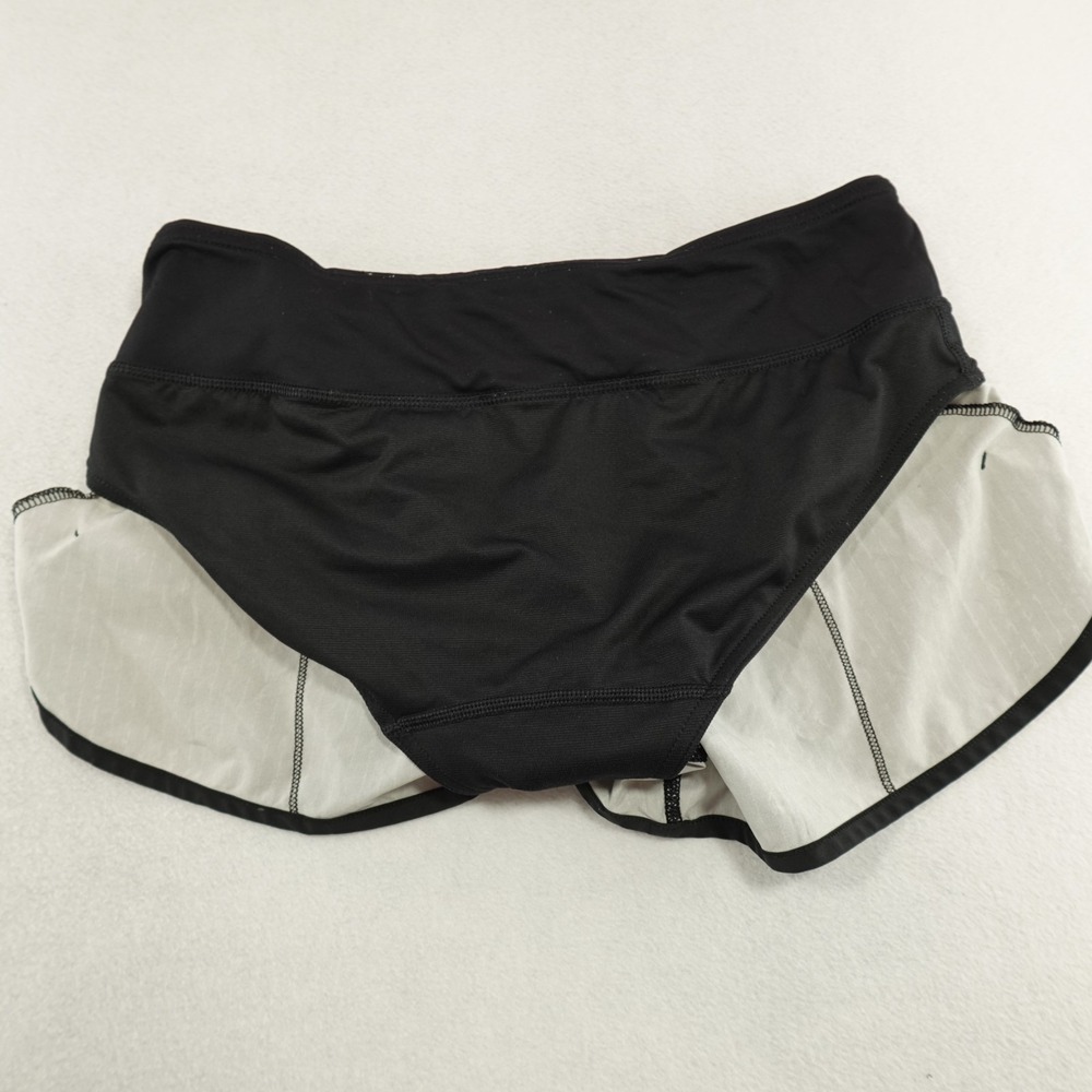 Lululemon Speed Up Shorts Womens 4 Black Manifesto Script Lined Running Gym 2.5" - Picture 12 of 13